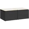 Image de vidaXL - 2-delige - Loungeset - met - kussens - poly - rattan - acacia - zwart