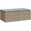 Image de vidaXL - 2-delige - Loungeset - met - kussens - poly - rattan - acacia - beige