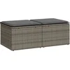 Image de vidaXL - 2-delige - Loungeset - met - kussens - poly - rattan - acacia - grijs