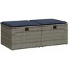 Image de vidaXL - 2-delige - Loungeset - met - kussens - poly - rattan - acacia - grijs