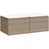 Image de vidaXL - 2-delige - Loungeset - met - kussens - poly - rattan - acacia - beige