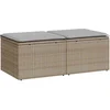 Image de vidaXL - 2-delige - Loungeset - met - kussens - poly - rattan - acacia - beige