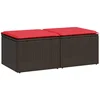 Image de vidaXL - 2-delige - Loungeset - met - kussens - poly - rattan - acacia - bruin