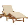 Image de vidaXL - Ligstoel - Massief - Acacia - Hout - Beige