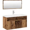 Image de vidaXL - 3-delige - Badkamermeubelset - bewerkt - hout - oud - houtkleurig