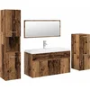 Image de vidaXL - 5-delige - Badkamermeubelset - bewerkt - hout - oud - houtkleurig