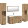 Image de vidaXL - 5-delige - Badkamermeubelset - bewerkt - hout - artisanaal - eikenkleur