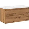 Image de vidaXL - Wastafelkast - met - ingebouwde - wasbak - artisanaal - eikenkleurig