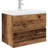 Image de vidaXL - Wastafelkast - met - ingebouwde - wasbak - en - kraan - oud - houtkleurig