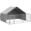 Image de vidaXL - Hondenkennel - met - ren - 3x3x1,9 - m - gegalvaniseerd - staal