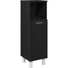 Image de vidaXL - Badkamerkast - Zwart - Eiken - 30 - x - 30 - x - 95 - cm - Bewerkt - hout