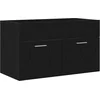 Image de vidaXL - Wastafelkast - Zwart - Eiken - 38,5 - x - 100 - x - 46 - cm - Bewerkt - hout