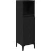 Image de vidaXL - Badkamerkast - Zwart - Eiken - 30 - x - 30 - x - 100 - cm - Bewerkt - hout
