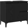 Image de vidaXL - Badkamerkast - met - lade - Zwart - Eiken - 65 - x - 33 - x - 60 - cm - Bewerkt - hout