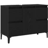 Image de vidaXL - Wastafel - kabinet - voor - de - badkamer - Zwart - Eiken - 80 - x - 33 - x - 60 - cm