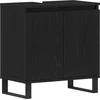 Image de vidaXL - Wastafel - kabinet - voor - de - badkamer - Zwart - Eiken - 58 - x - 33 - x - 60 - cm