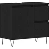 Image de vidaXL - Wastafel - kabinet - voor - de - badkamer - Zwart - Eiken - 65 - x - 33 - x - 60 - cm