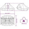 Image de vidaXL - Tipi - Tent - met - dak - Grijs - en - Oranje - 466 - x - 310 - x - 240 - cm - taft