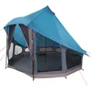 Image de vidaXL - Tipi - Tent - met - dak - met - opslag - Blauw - 404 - x - 370 - x - 270 - cm - taft