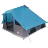 Image de vidaXL - Tipi - Tent - met - dak - met - opslag - Blauw - 358 - x - 296 - x - 258 - cm - taft