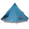 Image de vidaXL - Familietent - Tipi - Tipi - met - dak - Blauw - en - Grijs - 560 - x - 560 - x - 300 - cm
