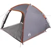 Image de vidaXL - Huisje - Tent - met - dak - Grijs - en - Oranje - 370 - x - 230 - x - 185 - cm - taft