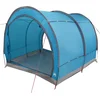 Image de vidaXL - Fietstent - met - dak - met - opslag - Blauw - 256 - x - 222 - x - 182 - cm - taft