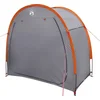 Image de vidaXL - Fietstent - met - dak - met - opslag - Grijs - en - Oranje - 210 - x - 90 - x - 174 - cm