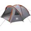 Image de vidaXL - Koepeltent - 4-persoons - 308 - x - 268 - x - 130 - cm - Grijs - en - Oranje - taft