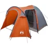 Image de vidaXL - Koepeltent - Koepel - met - dak - Grijs - en - Oranje - 384 - x - 254 - x - 170 - cm