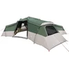 Image de vidaXL - Familietent - met - dak - met - opslag - Groen - 833 - x - 585 - x - 216 - cm - taft