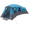 Image de vidaXL - Familietent - met - dak - met - opslag - Blauw - 762 - x - 655 - x - 218 - cm - taft