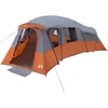 Image de vidaXL - Familietent - met - dak - Grijs - en - Oranje - 762 - x - 655 - x - 218 - cm - taft