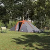 Image de vidaXL - Tunnel - tent - met - dak - Grijs - en - Oranje - 510 - x - 240 - x - 156 - cm - taft