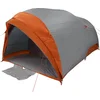 Image de vidaXL - Tunnel - tent - met - dak - Grijs - en - Oranje - 410 - x - 285 - x - 198 - cm - taft