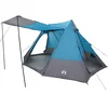 Image de vidaXL - Camping - Tent - met - dak - met - opslag - Blauw - 482 - x - 360 - x - 227 - cm - taft
