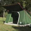 Image de vidaXL - Camping - Tent - met - dak - met - opslag - Groen - 223 - x - 163 - x - 130 - cm - taft