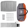 Image de vidaXL - Camping - Tent - met - dak - Grijs - en - Oranje - 275 - x - 230 - x - 140 - cm - taft