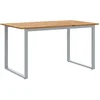 Image de vidaXL - Tuin - Tafel - Grijs - 140 - x - 80 - x - 75 - cm - Massief - Acacia - Hout