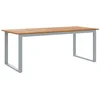 Image de vidaXL - Tuin - Tafel - Grijs - 200 - x - 90 - x - 75 - cm - Massief - Acacia - Hout