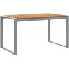 Image de vidaXL - Tuin - Tafel - Grijs - 140 - x - 80 - x - 75 - cm - Massief - Acacia - Hout