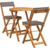 Image de vidaXL - Tuin - Eettafel - Set - 3 - pcs - Olie - Natuurlijk - Massief - Acacia - Hout