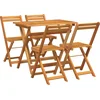 Image de vidaXL - Bistroset - 5 - pcs - Olie - Natuurlijk - Massief - Acacia - Hout