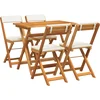 Image de vidaXL - Bistroset - met - kussen - 5 - pcs - Olie - Natuurlijk - Massief - Acacia - Hout