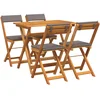 Image de vidaXL - Bistroset - met - kussen - 5 - pcs - Olie - Natuurlijk - Massief - Acacia - Hout