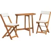 Image de vidaXL - Bistroset - met - kussen - 3 - pcs - Olie - Natuurlijk - Massief - Acacia - Hout