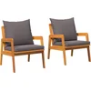 Image de vidaXL - Tuinstoel - met - kussen - 2 - Stuk - Olie - Natuurlijk - 65 - x - 59,5 - x - 72 - cm