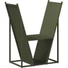 Image de vidaXL - Brandhoutrek - 69,5x35x81 - cm - koudgewalst - staal - olijfgroen