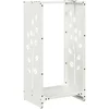 Image de vidaXL - Brandhoutrek - 40x30x80 - cm - koudgewalst - staal - wit