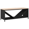 Image de vidaXL - Brandhoutrek - met - houten - blad - 100,5x35,5x40 - cm - zwart